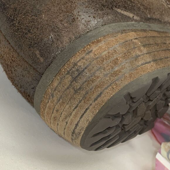 Born Women 8 M Boots Suede Knee High - Low Heel Riding Boots Dark Brown D70723 - Picture 15 of 16